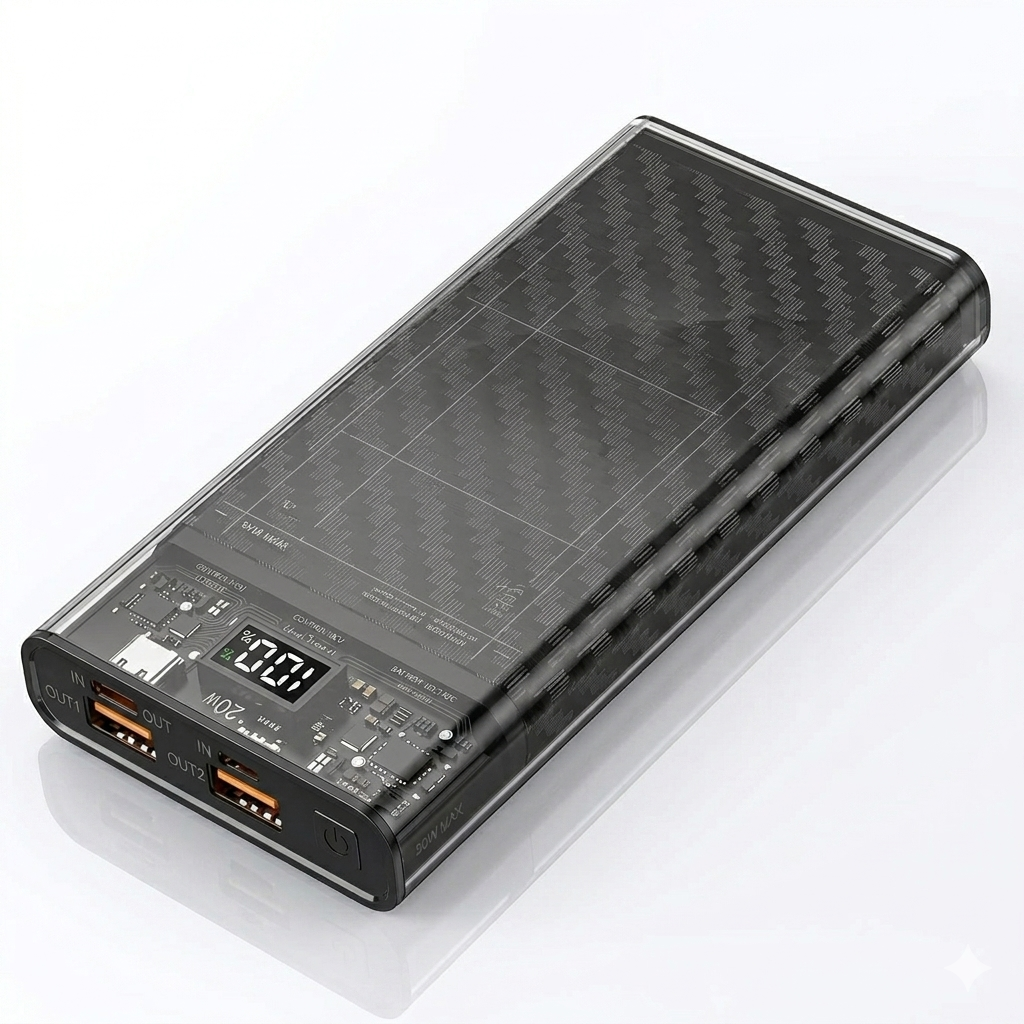 Slim Portable Power Bank — 10000mAh Fast Charging with Dual USB & Type-C