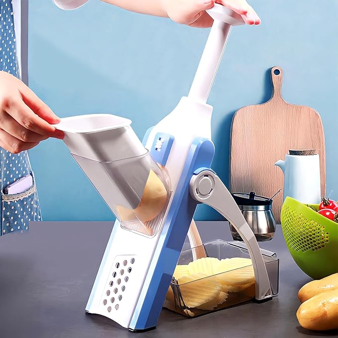 Adjustable Vegetable Slicer & Mandoline Cutter — 5-Blade Professional Grater