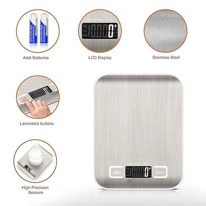 Digital Kitchen Scale — Precise 5kg Capacity with Tare Function