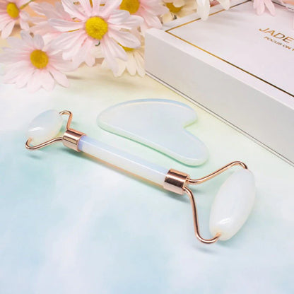Jade Roller & Gua Sha Set — Natural Face Massager for Glowing Skin