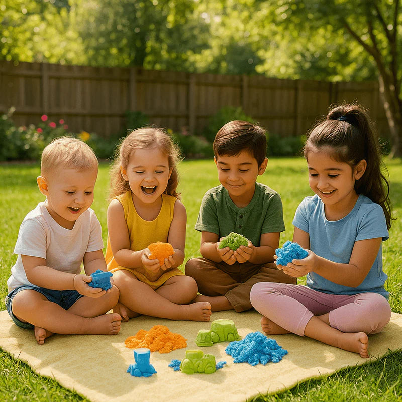 Kinetic Sand Set — Mess-Free Sensory Play Kit for Kids with Moulds