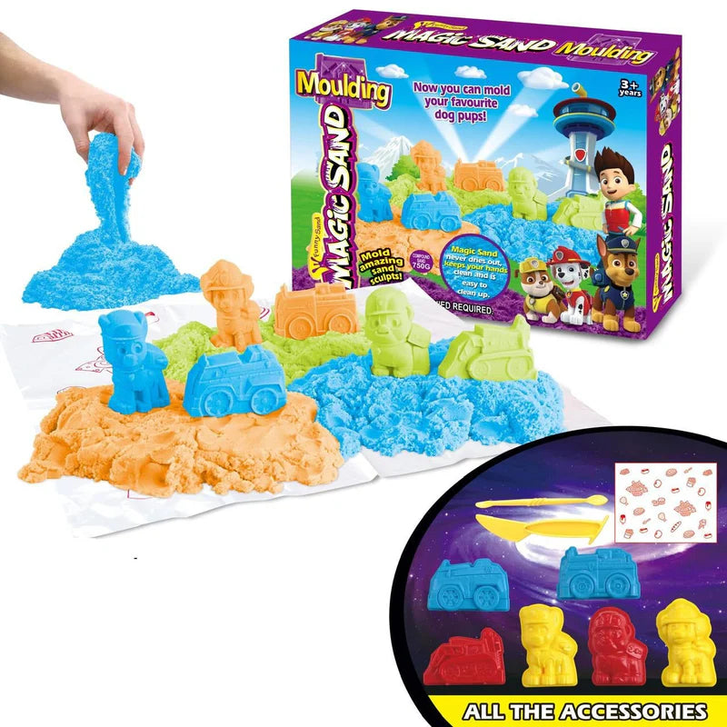 Kinetic Sand Set — Mess-Free Sensory Play Kit for Kids with Moulds