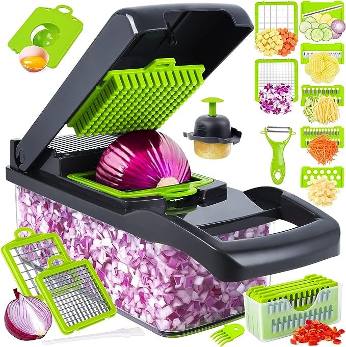 6-in-1 Vegetable Chopper, Cutter & Slicer with Container