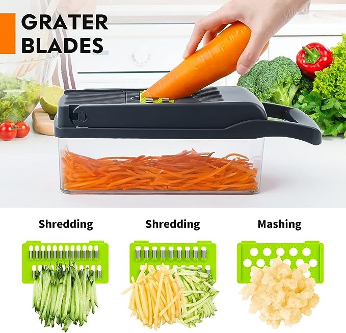 6-in-1 Vegetable Chopper, Cutter & Slicer with Container