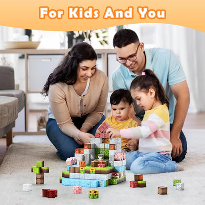 Magnetic Building Blocks — 64-Piece STEM Educational Toy Set for Kids