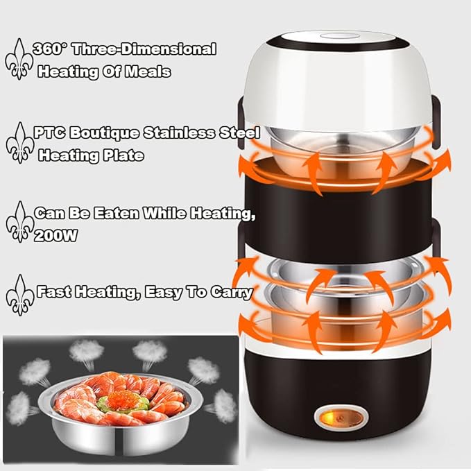 Portable Electric Lunch Box — Self-Heating Food Warmer for Office & Travel
