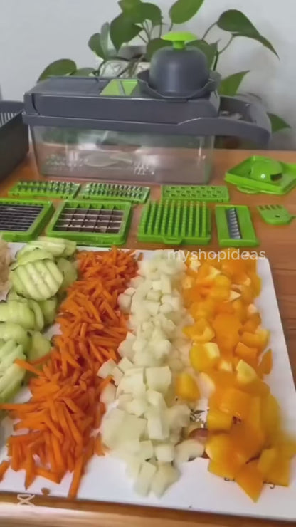 6-in-1 Vegetable Chopper, Cutter & Slicer with Container