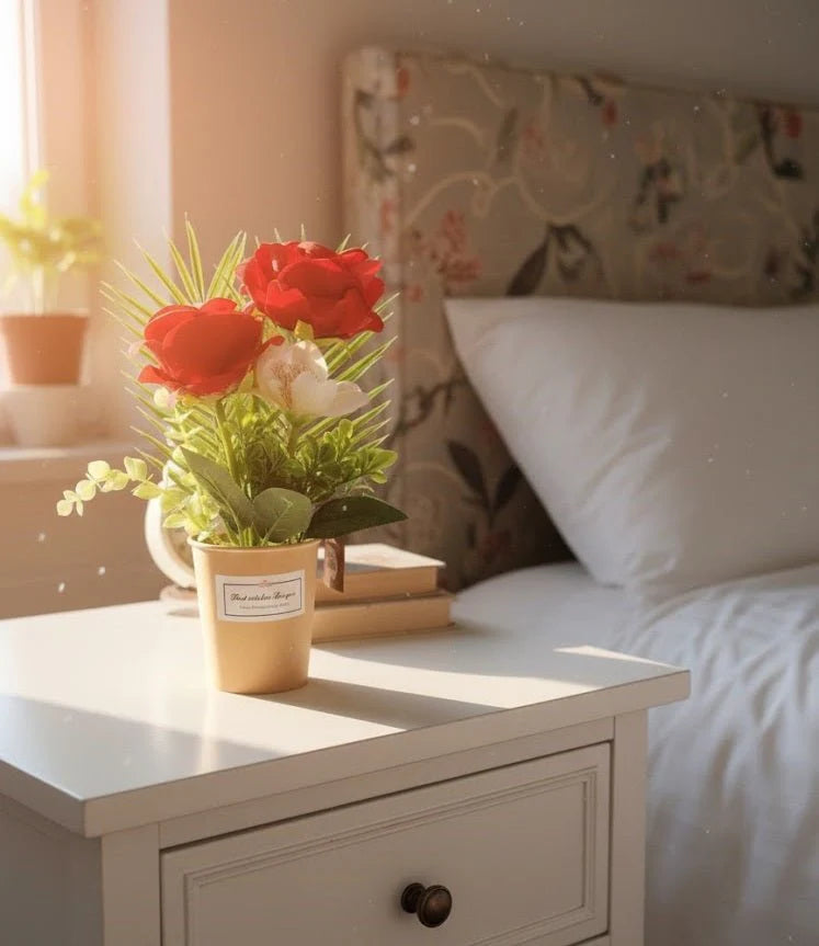 Artificial Faux Plant Arrangement — Realistic Indoor Greenery with Pot