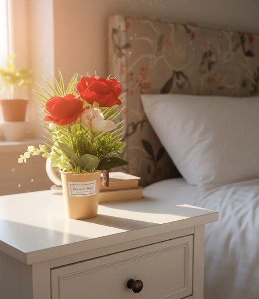 Artificial Faux Plant Arrangement — Realistic Indoor Greenery with Pot
